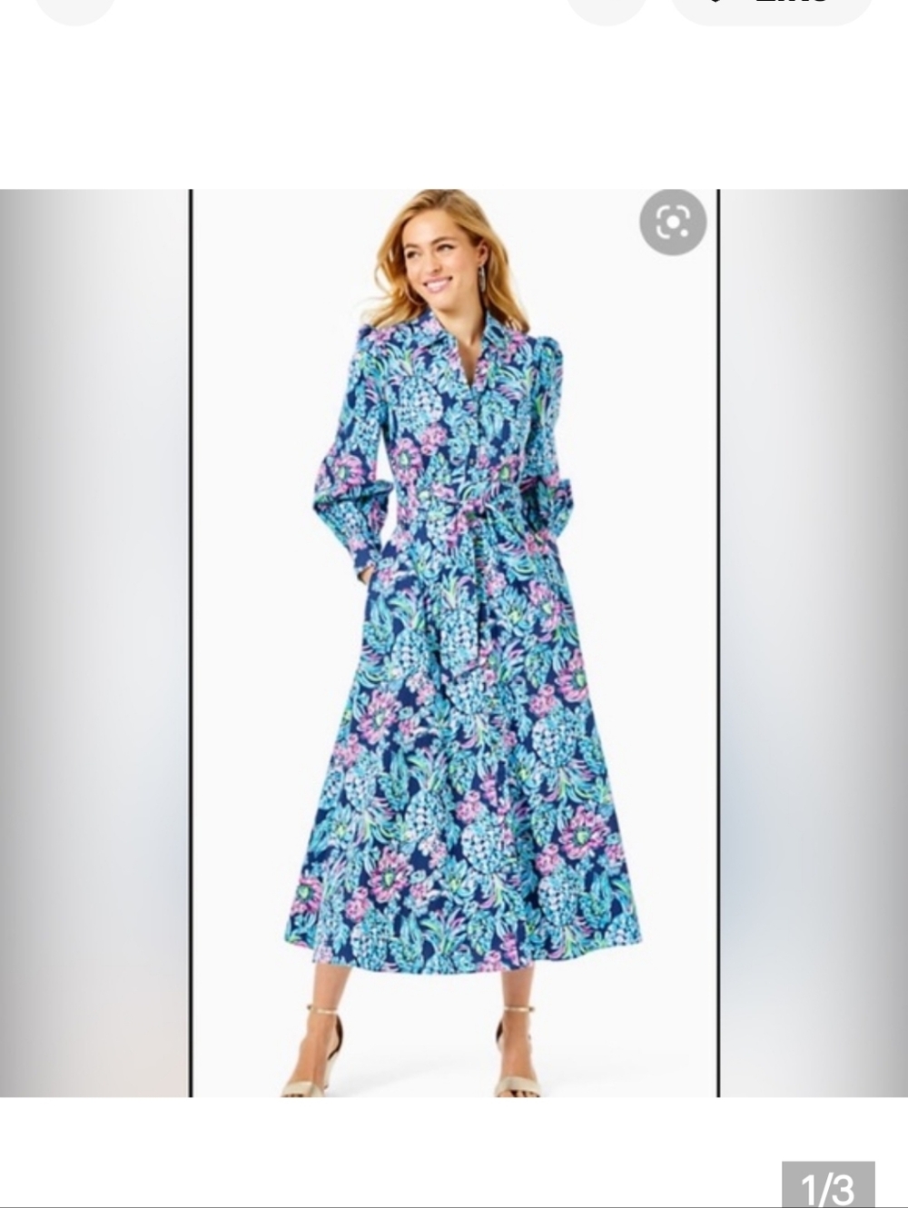 Lilly Pulitzer High Tide Mira Shirt Dress Size 6 - Picture 9 of 12